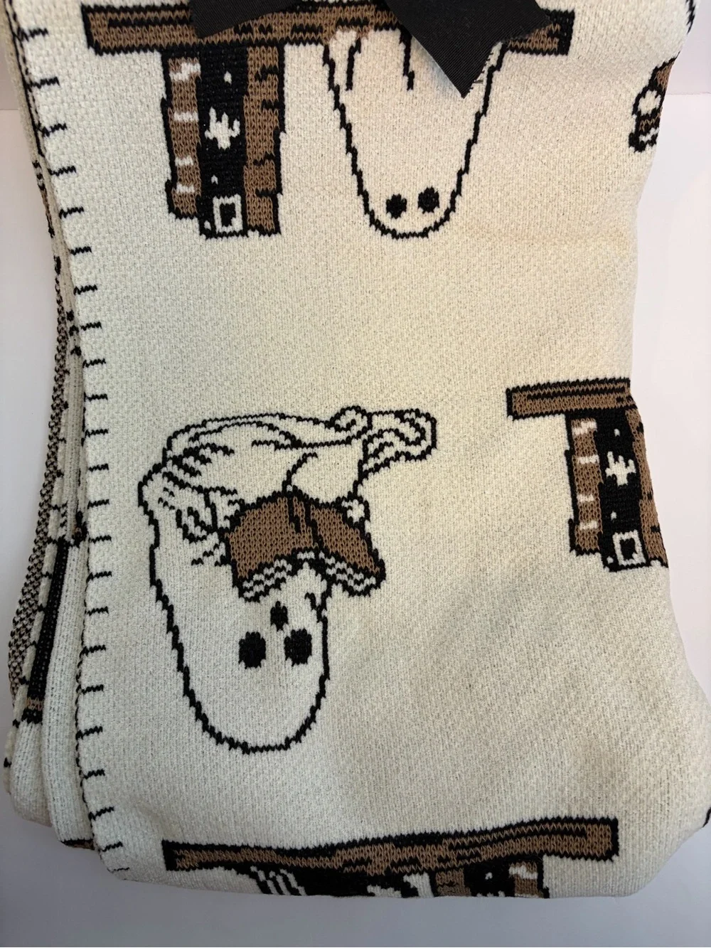 Goblin & Ghoul Ghost Reading Book Blanket Throw 50x70 with Black Cat Bookshelves
